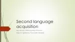 Second language acquisition - slide 1