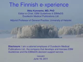 The Finnish e-xperience