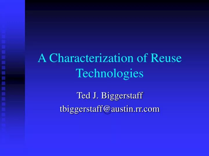 a characterization of reuse technologies