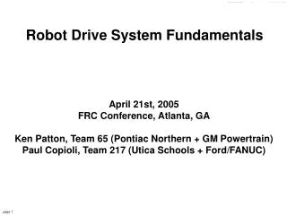 Robot Drive System Fundamentals