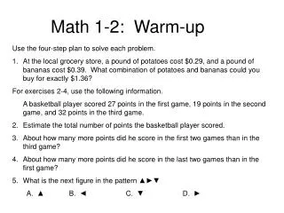 Math 1-2: Warm-up