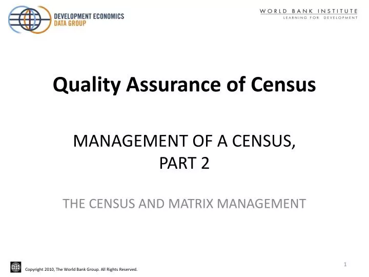 management of a census part 2