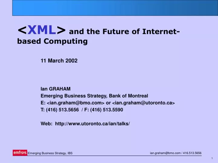 xml and the future of internet based computing