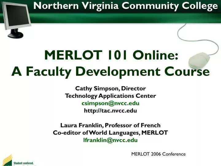 merlot 101 online a faculty development course