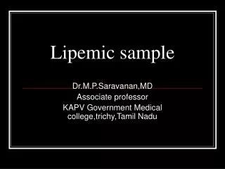Lipemic sample