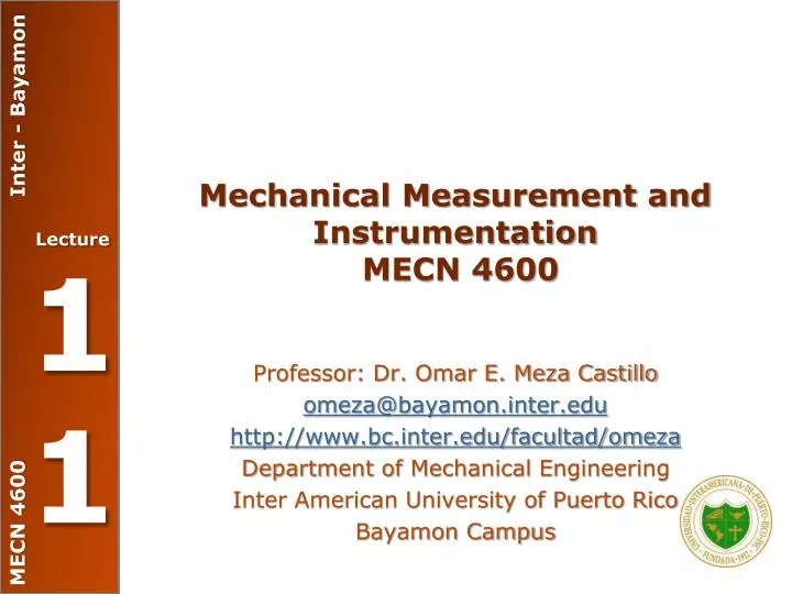 mechanical measurement and instrumentation mecn 4600