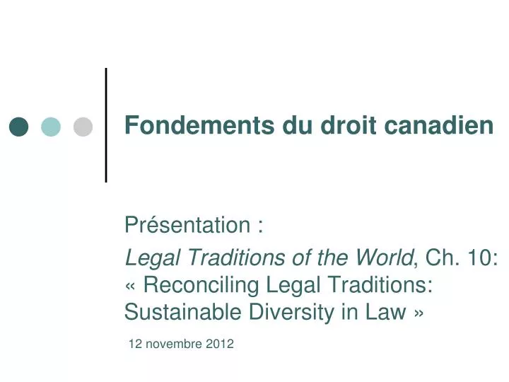 fondements du droit canadien