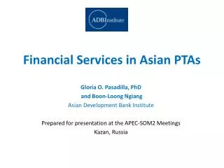 Financial Services in Asian PTAs