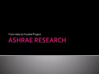ASHRAE RESEARCH