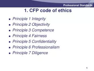 1. CFP code of ethics