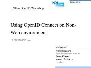 Using OpenID Connect on Non-Web environment