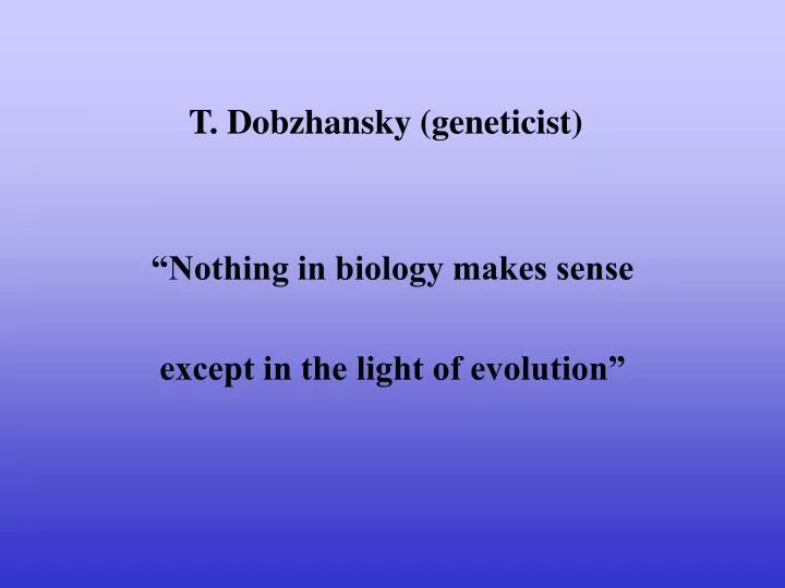 t dobzhansky geneticist