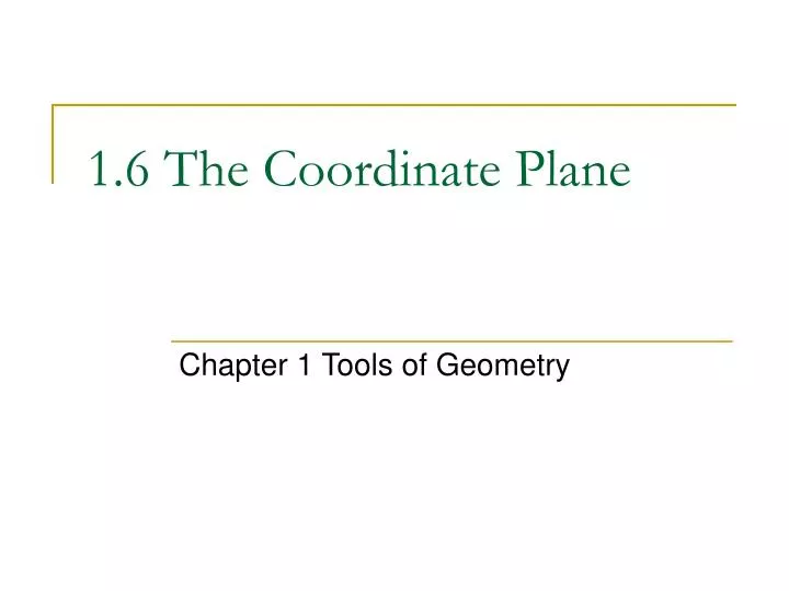 1 6 the coordinate plane