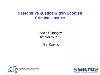 Restorative Justice within Scottish Criminal Justice
