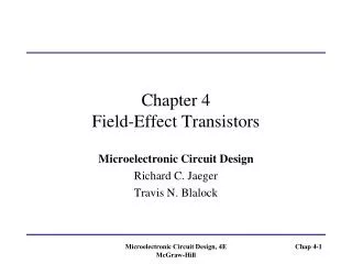 Chapter 4 Field-Effect Transistors