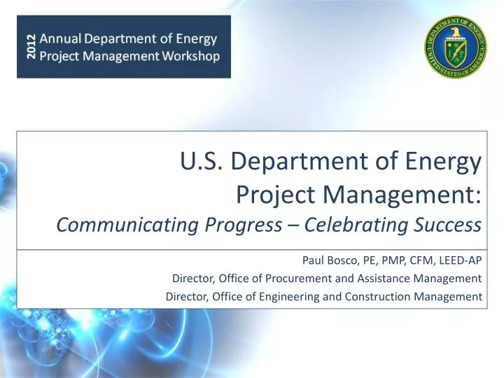 u s department of energy project management communicating progress celebrating success