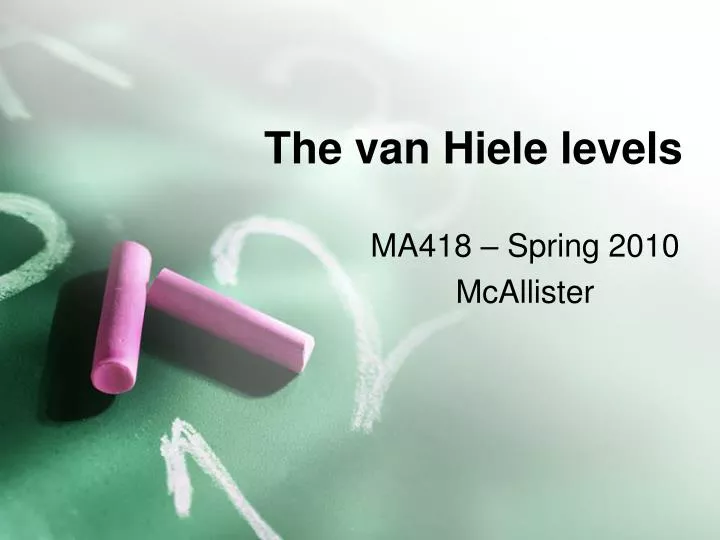 the van hiele levels