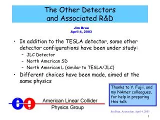 The Other Detectors and Associated R&amp;D