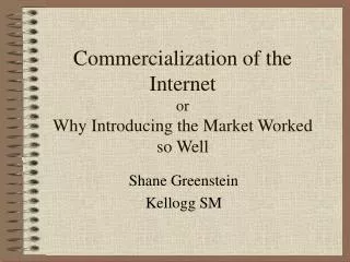 Commercialization of the Internet or Why Introducing the Market Worked so Well