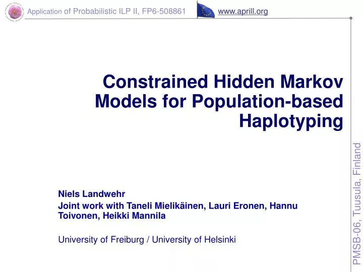 constrained hidden markov models for population based haplotyping