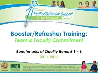 Booster/Refresher Training: Team &amp; Faculty Commitment