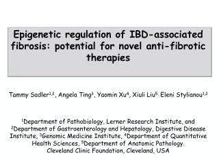 Epigenetic regulation of IBD-associated fibrosis: potential for novel anti-fibrotic therapies