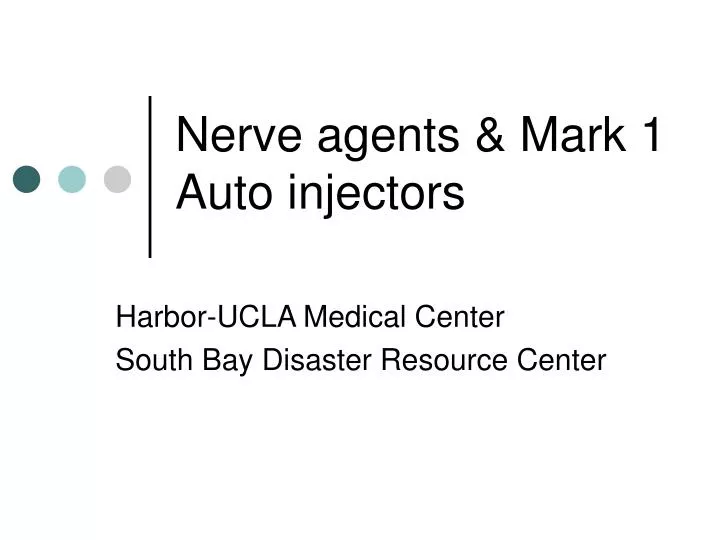 nerve agents mark 1 auto injectors