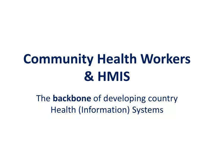 community health workers hmis