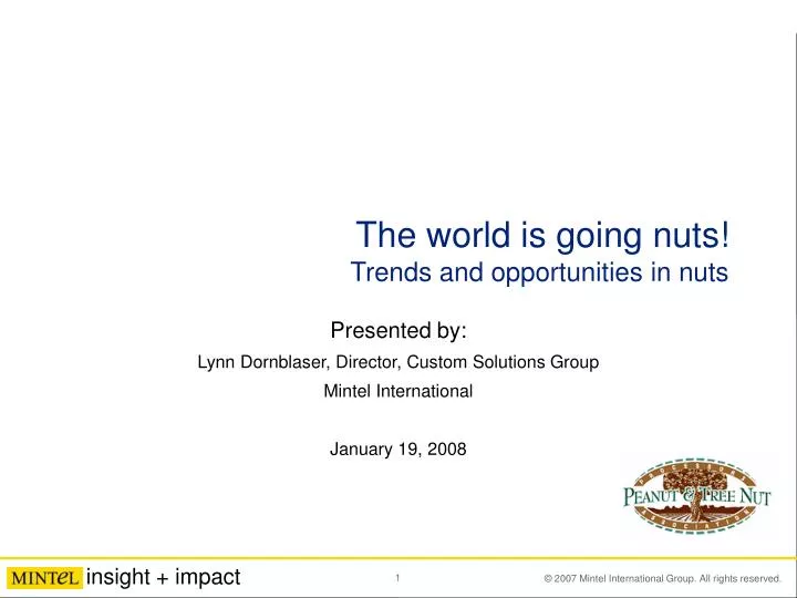 presented by lynn dornblaser director custom solutions group mintel international january 19 2008