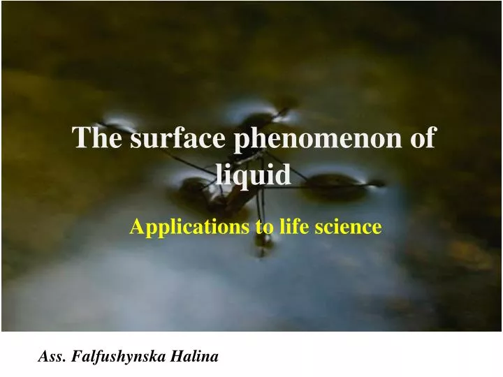 the surface phenomenon of liquid