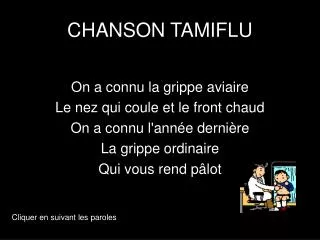 chanson tamiflu