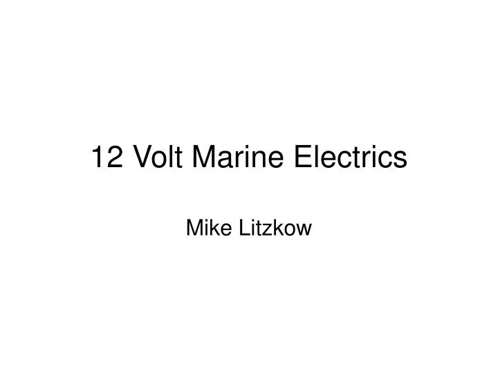 12 volt marine electrics