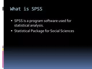 What is SPSS
