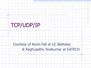 TCP/UDP/IP