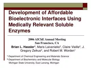 Development of Affordable Bioelectronic Interfaces Using Medically Relevant Soluble Enzymes
