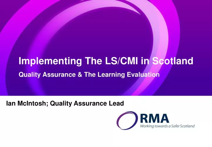 implementing the ls cmi in scotland