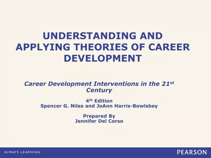 understanding and applying theories of career development