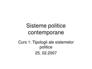 Sisteme politice contemporane