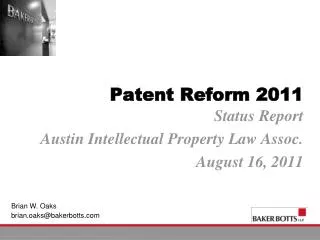 Patent Reform 2011