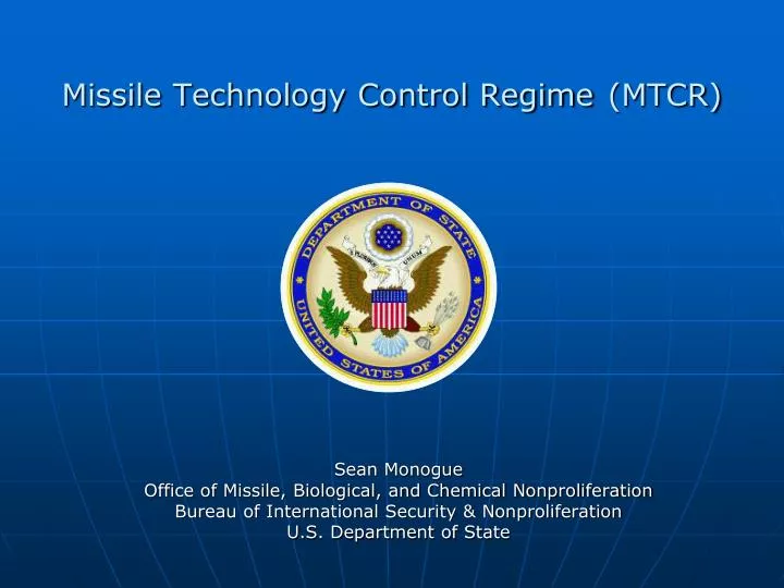 missile technology control regime mtcr