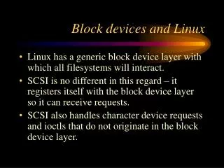 Block devices and Linux