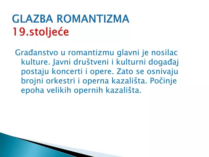 glazba romantizma 19 stolje e