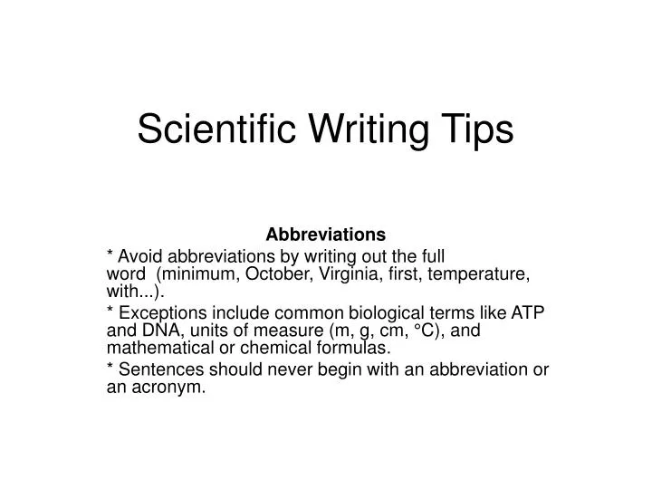 scientific writing tips