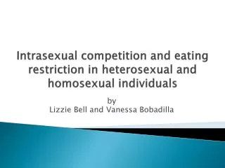 Intrasexual competition and eating restriction in heterosexual and homosexual individuals