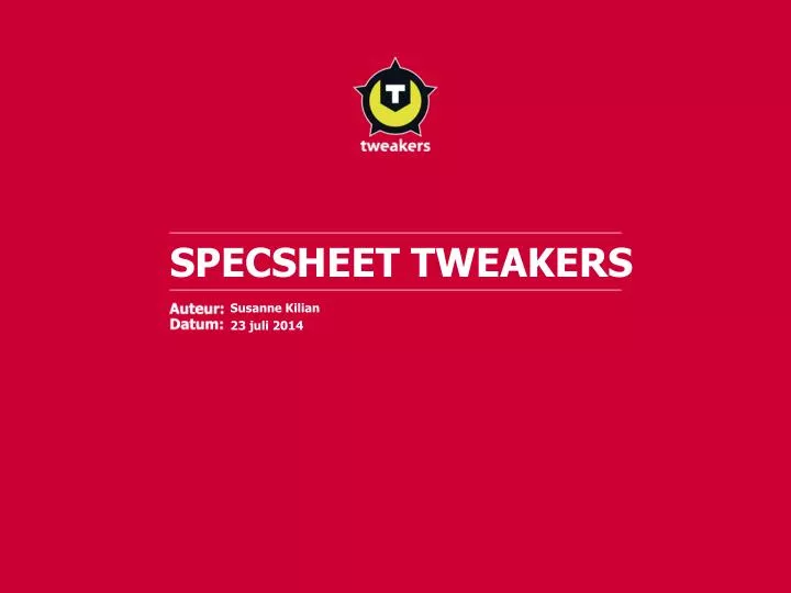 specsheet tweakers