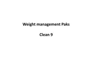 Weight management Paks Clean 9