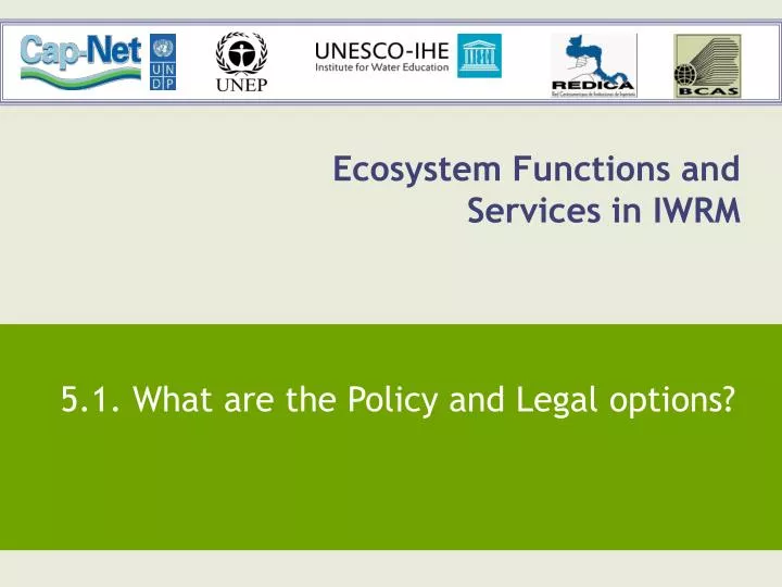 ecosystem functions and services in iwrm