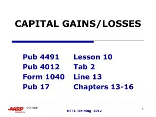 CAPITAL GAINS/LOSSES