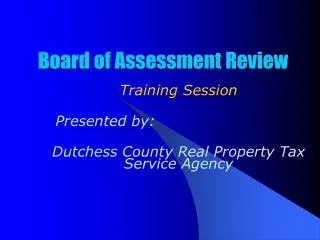 Board of Assessment Review
