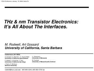 THz &amp; nm Transistor Electronics: It's All About The Interfaces.